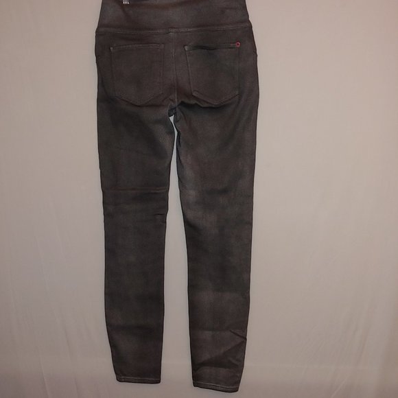 Spanx by Sara Blakley Wax Coated Leggings M Silver Grey Pewter Size Medium - Picture 7 of 11